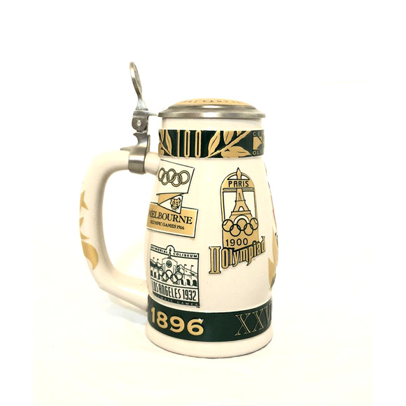 1996 Atlanta Official Centennial Olympic Games Anheuser Busch Lidded Stein - Picture 3 of 8